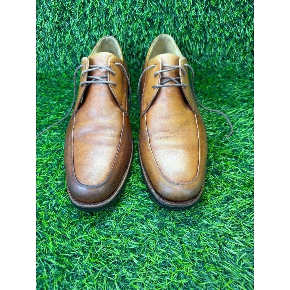 Vintage Arnold Palmer Marty Men 12M Brown Leather Apron Toe Derby Shoes Brazil